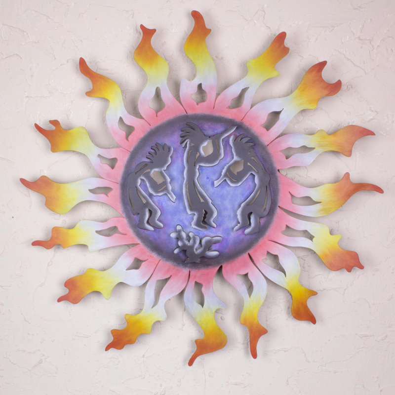 Décoration murale en acier Kokopelli Sun Dancers