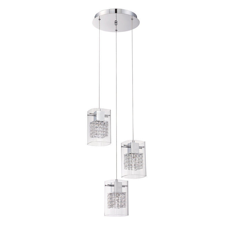 Luminaire suspendu grappe rectangulaire 3 lumières Reczkowski