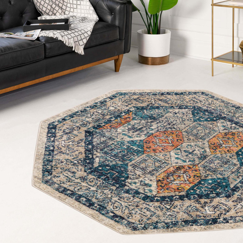 Akira Geometric Indoor Rug, Octagon 5' x 5'