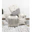 Galaxy Silver Cowhide Pouf 18"
