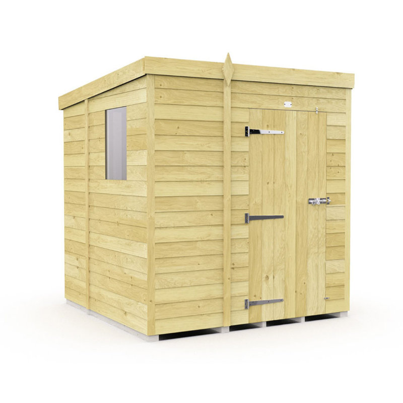 5ft x 6ft Pent Shed - Single Door with Windows