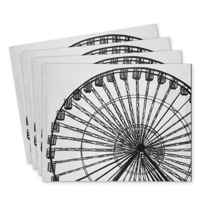 Monochrome Ferris Wheel Polyester Orlane Set of 4 | Home Decor