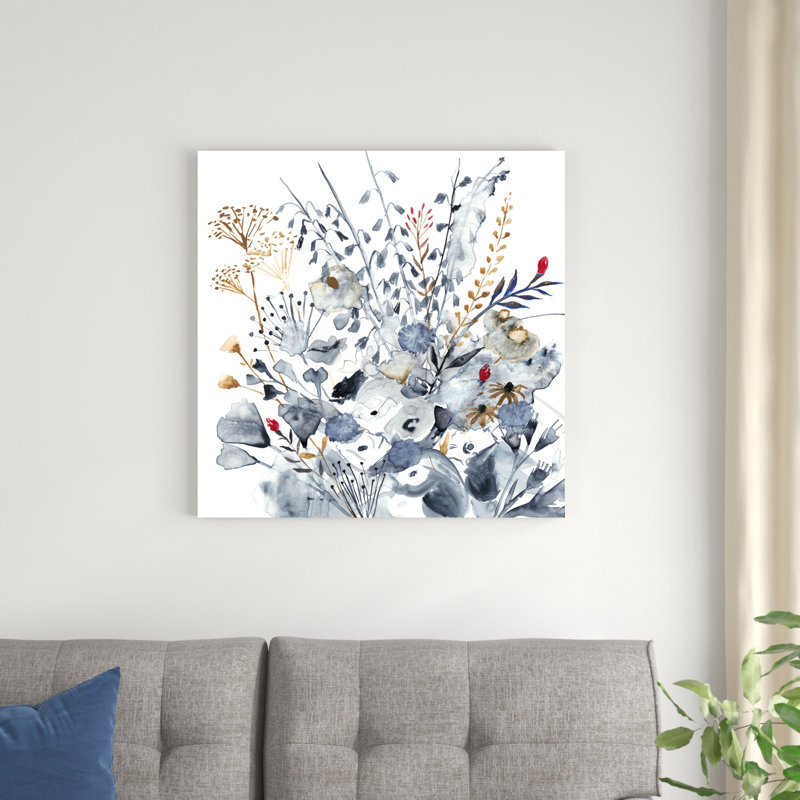 Indigo et ocre I, H 30 po x l 30 po x P 1,25 po