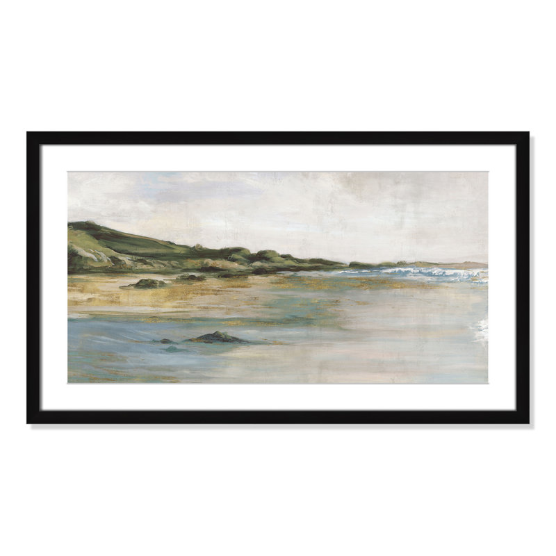 Impression «Tide’s Edge» par Casa Fine Arts, H 17 po x l 29 po x P 1,25 po, Noir, noir, noir, noir