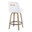 Tabouret de comptoir en similicuir à hauteur fixe de 26 po avec pieds en bois cintré et repose-pieds Harper-114850788-114850785