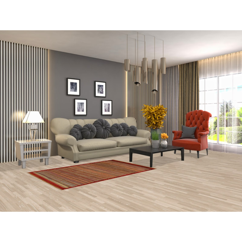 Tapis rayé moderne Gabbeh 3 x 5