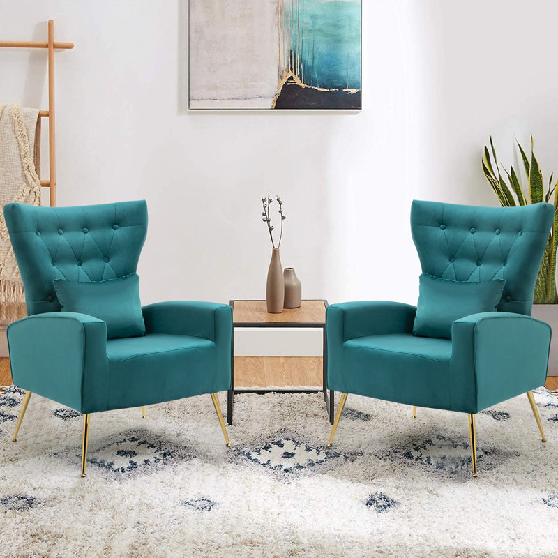 Velvet Armchair, Teal