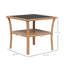 Table basse carrée d'extérieur avec rangement et couvercle en verre trempé 2 fini noir + brun