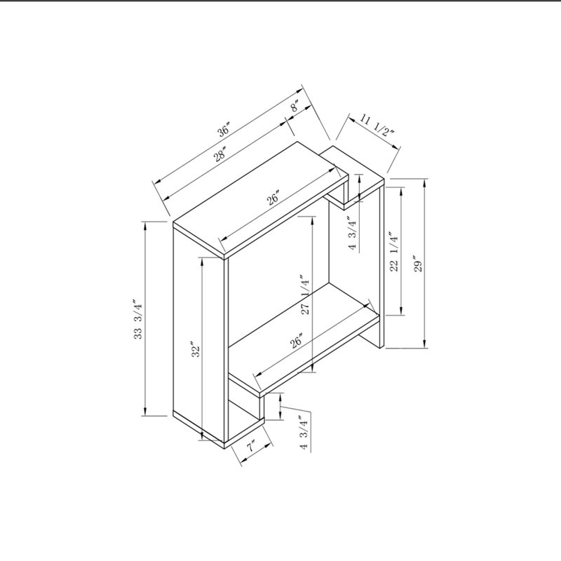 Contemporary Console Table with Open Shelves