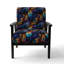 Fauteuil d'appoint en velours bohème et éclectique rembourré de velours bleu et pruple I