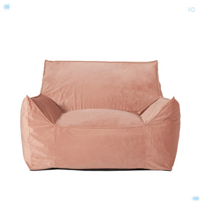 Velveteen Bean Bag Chair With Armrests