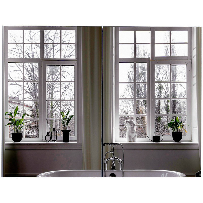 Miroir de salle de bain mural double HOMcom