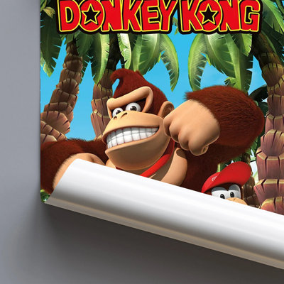  Officiellement sous licence Donkey Kong - affiche d'art de la jungle - 24 x 36 po - reproduction décorative - papier affiche - prêt à encadrer