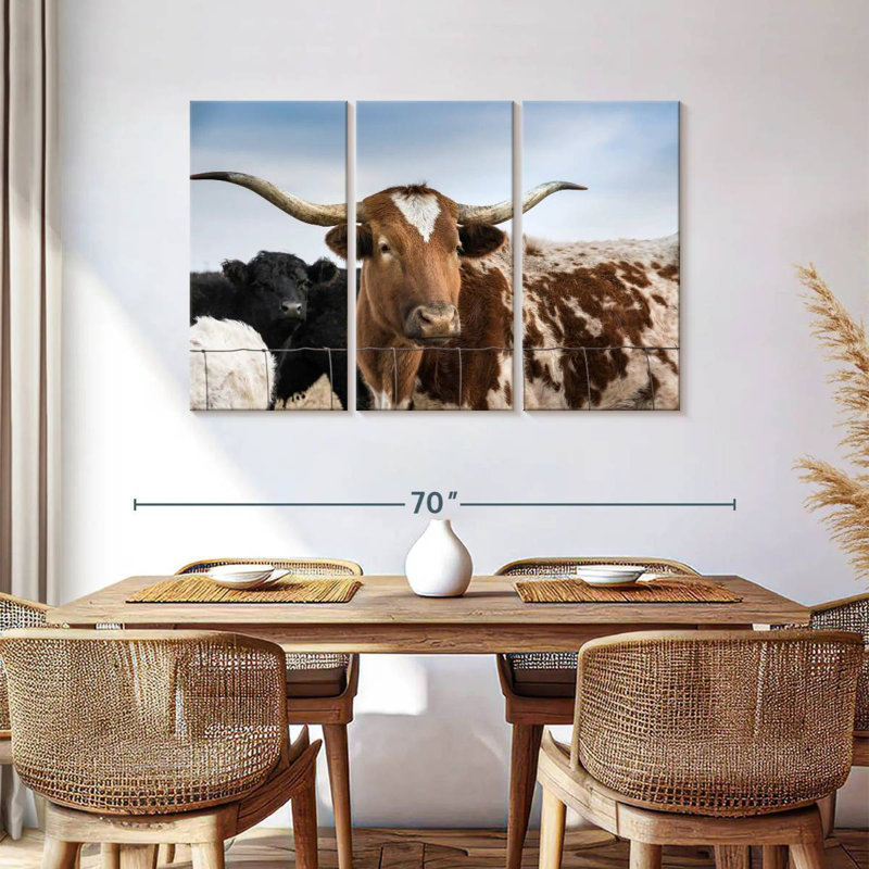 Brampt Handsome Spotted Longhorn, 36" H x 57" W