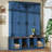 Farmhouse Hall Tree With 4 Hidden Hanging Hooks,Versatile Seating Bench With 8 Doors,Entryway Shoe Cabinet With Open Compartment For Living Room-2142583948