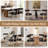 Linen Upholstered Solid Wood Side Dining Chairs-1716318609