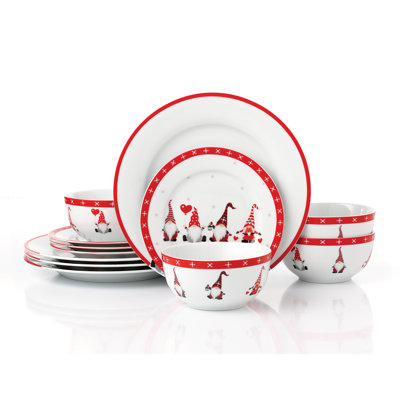 12pc Nordic Gnome Dinner Set