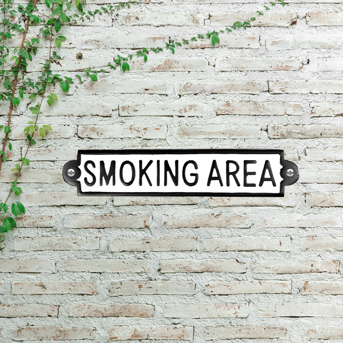Metal White Smoking Area Door Sign Business Bar Shop Employees Wall Plaque Decor Metal White Smoking Area Door Sign Business Bar Shop Employees Wall Plaque Decor