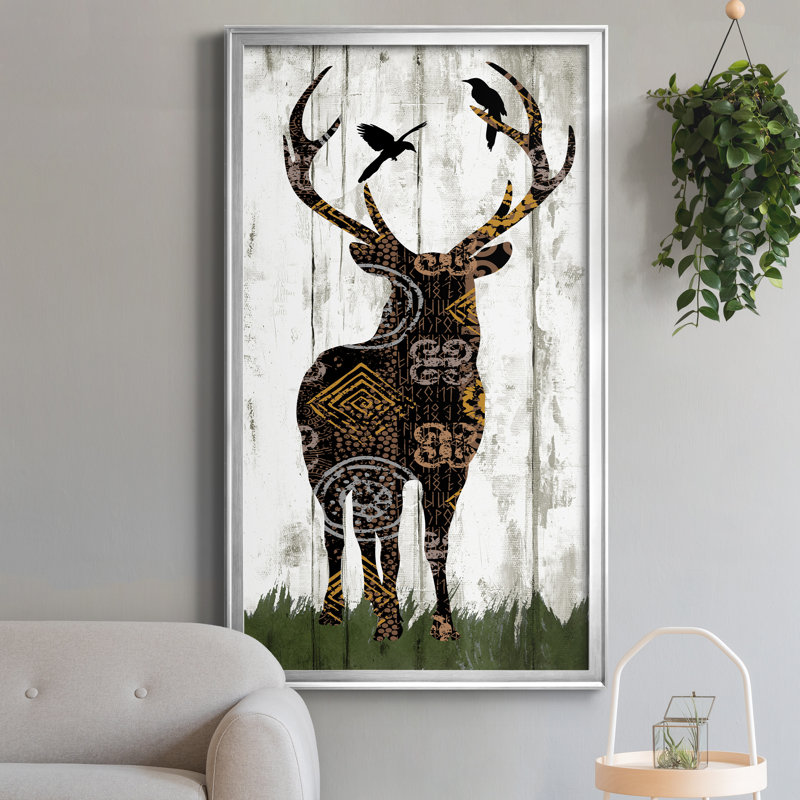Country Boho II - Peinture sur toile encadrée, H 22,5 po x l 42,5 po x P 1,5 po, Argent