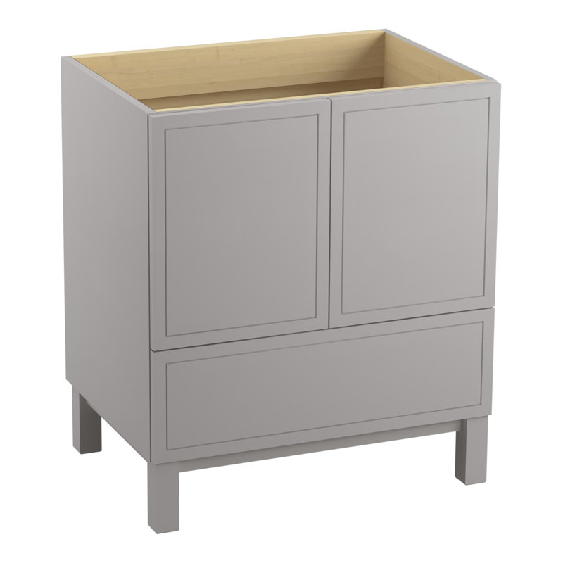 Jacquard 30" Vanity Base Only with Furniture Legs, 2 Doors and 1 Drawer, Mohair Gray