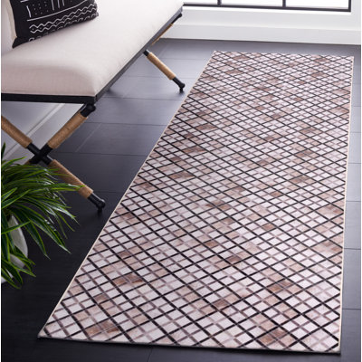 Tapis géométrique beige / brun