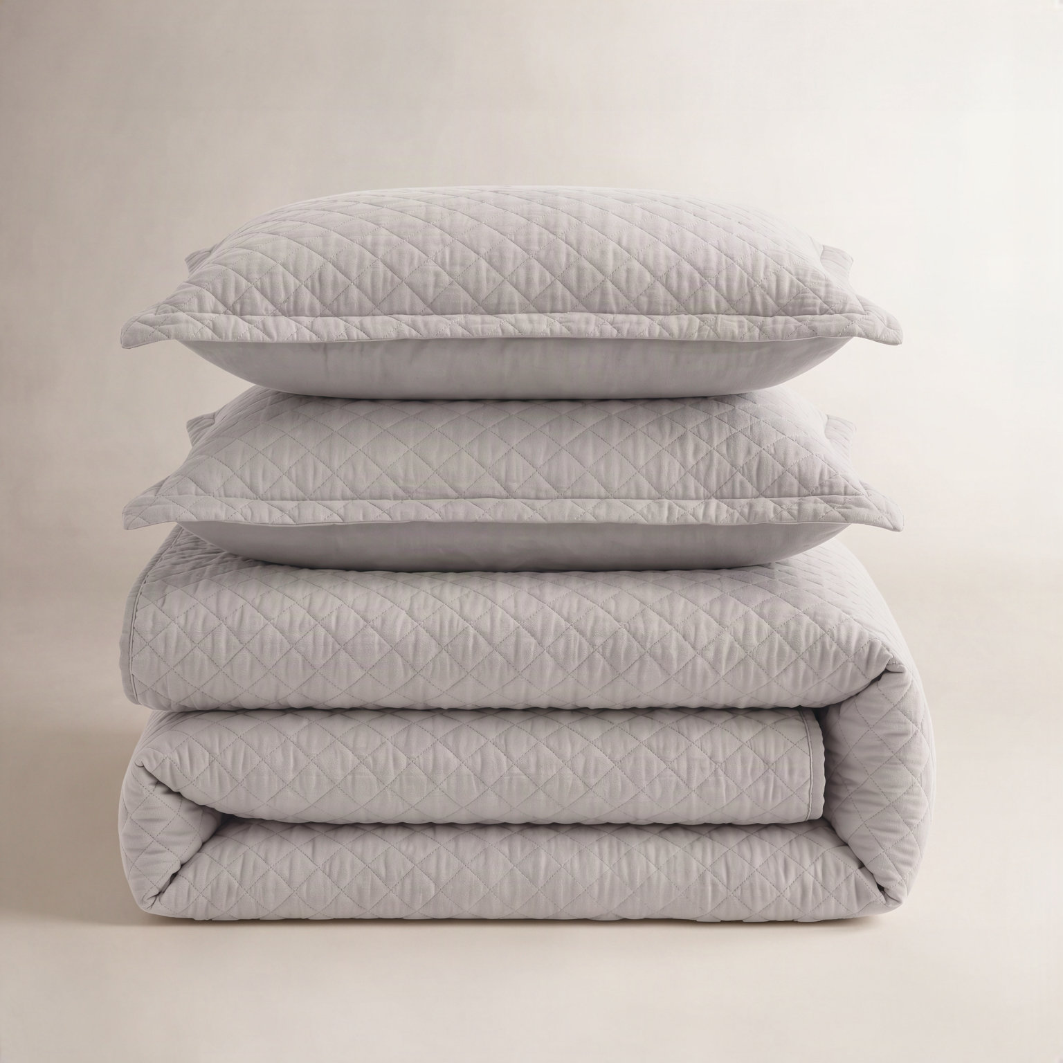 Patrica Linen Quilt Set, King/Cal. King Quilt + 2 Shams, Gray