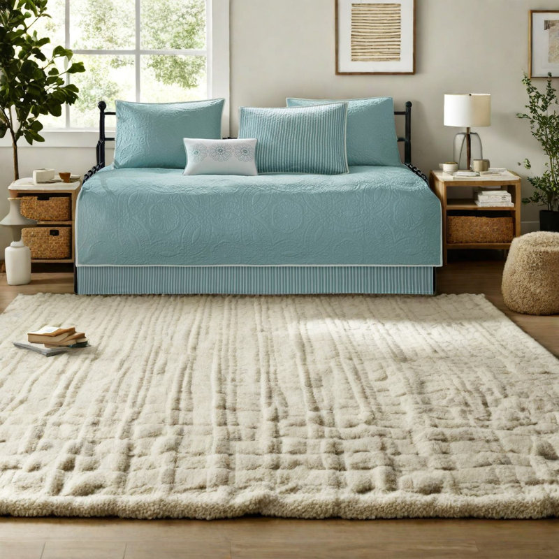 Reversible Cotton Bedding Sets, Blue Quilted Design For Guest Daybed