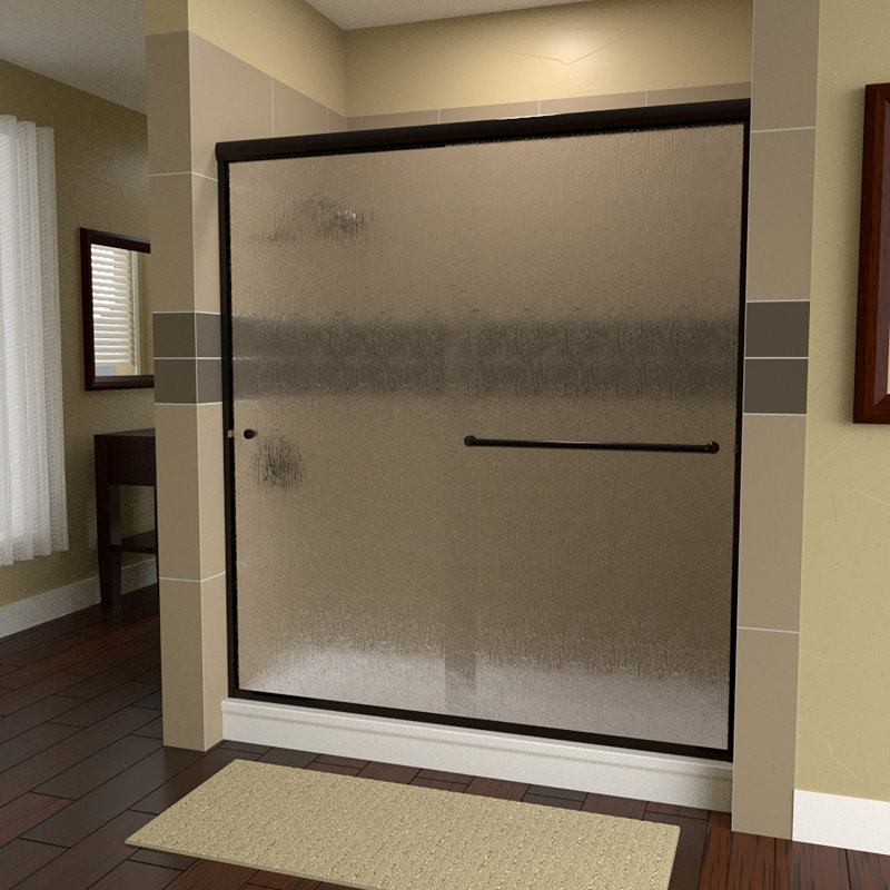 Porte de douche Leser l 522 "x H 70" Leser, Left Opening, Bronze huilé anodisé, Transparent