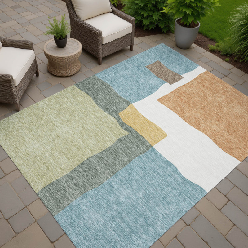 Machine Washable Indoor/Outdoor Chantille ACN2400 Abstract Rug, Rectangle 2'6" x 3'10"