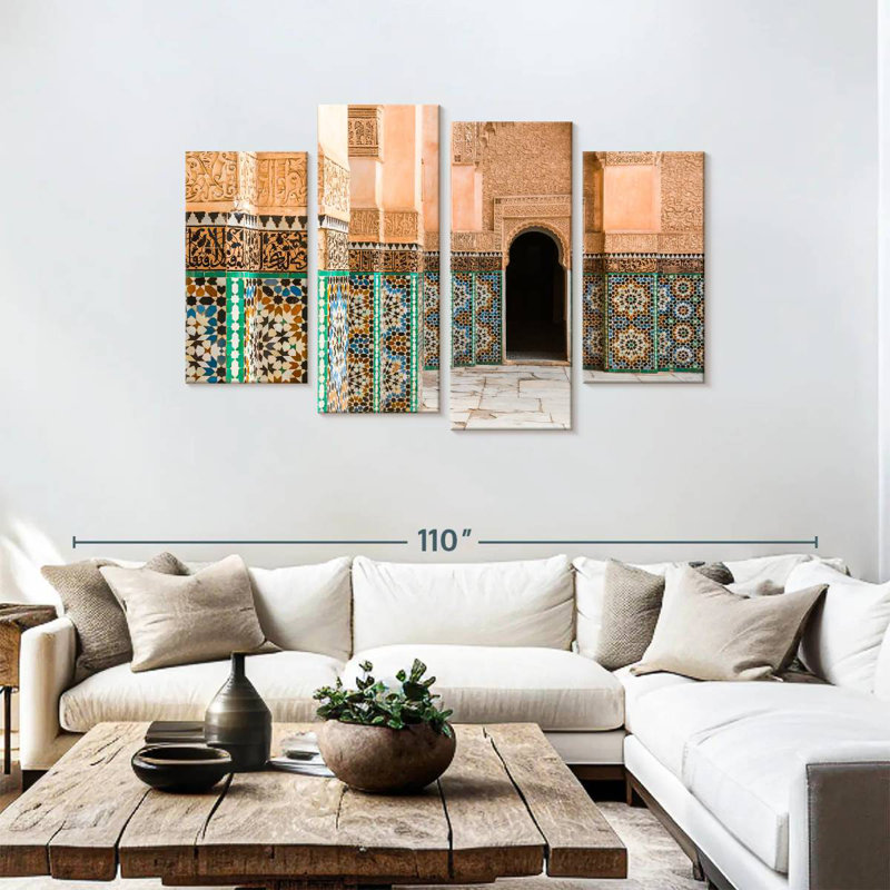 Mosaïques de la cour marocaine Nicci, H 48 po x l 75 po
