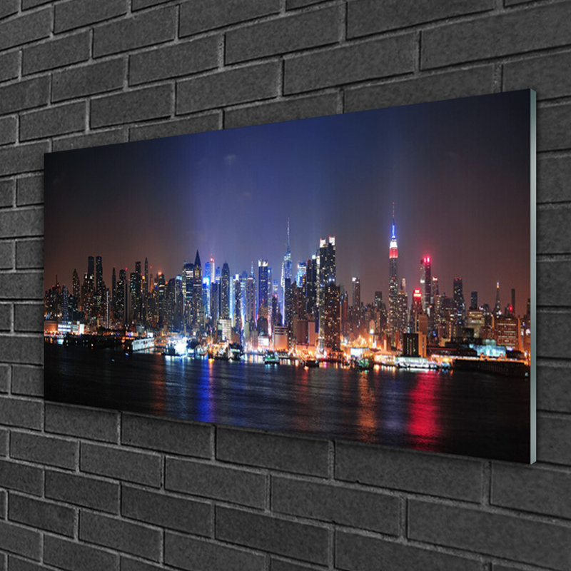 Houses City Water - Unframed Photograph on Glass