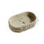 Lavabo de salle de bain ALIA 20', lavabo ovale irrégulière en résine, style artistique, sans robinetterie, couleur beige