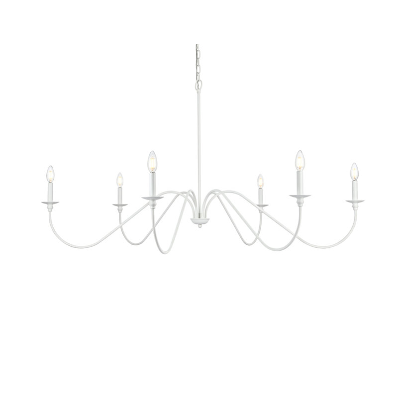 Sherree 6-Light Dimmable Chandelier, 28" H x 54" W x 54" D, White