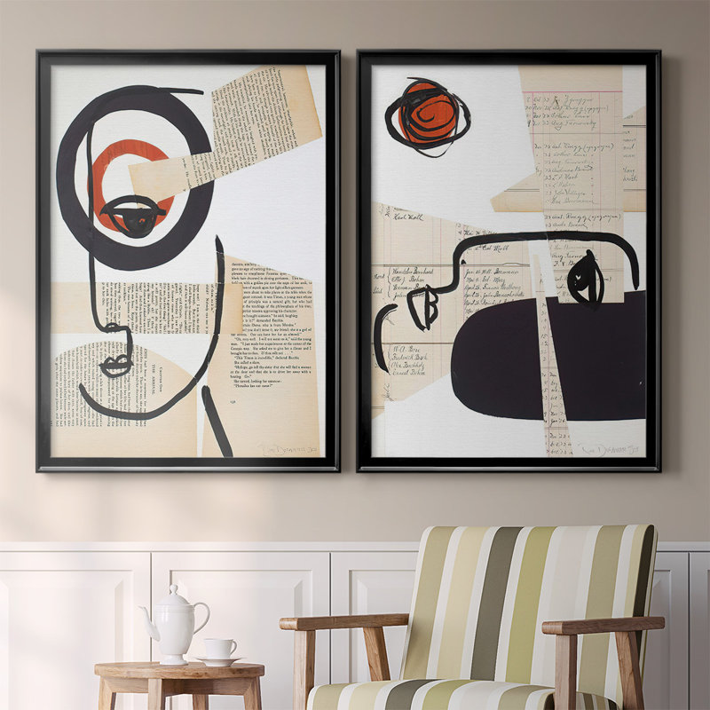«Face of a Century I», toile encadrée de qualité supérieure - prête à être accrochée, Noir, H 36,5 po x l 53 po x P 1,25 po