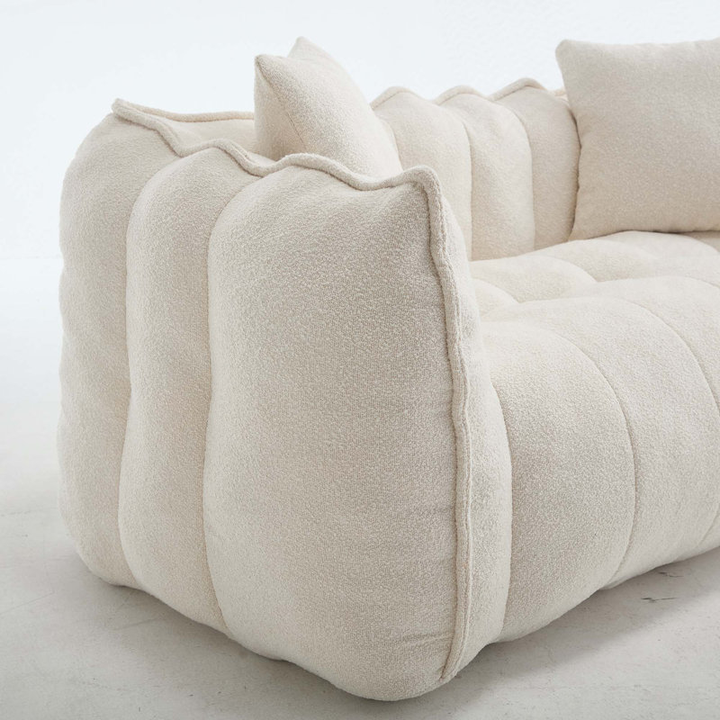 Boneless Sofas Chenille Sofa, Bean Bag, Beige
