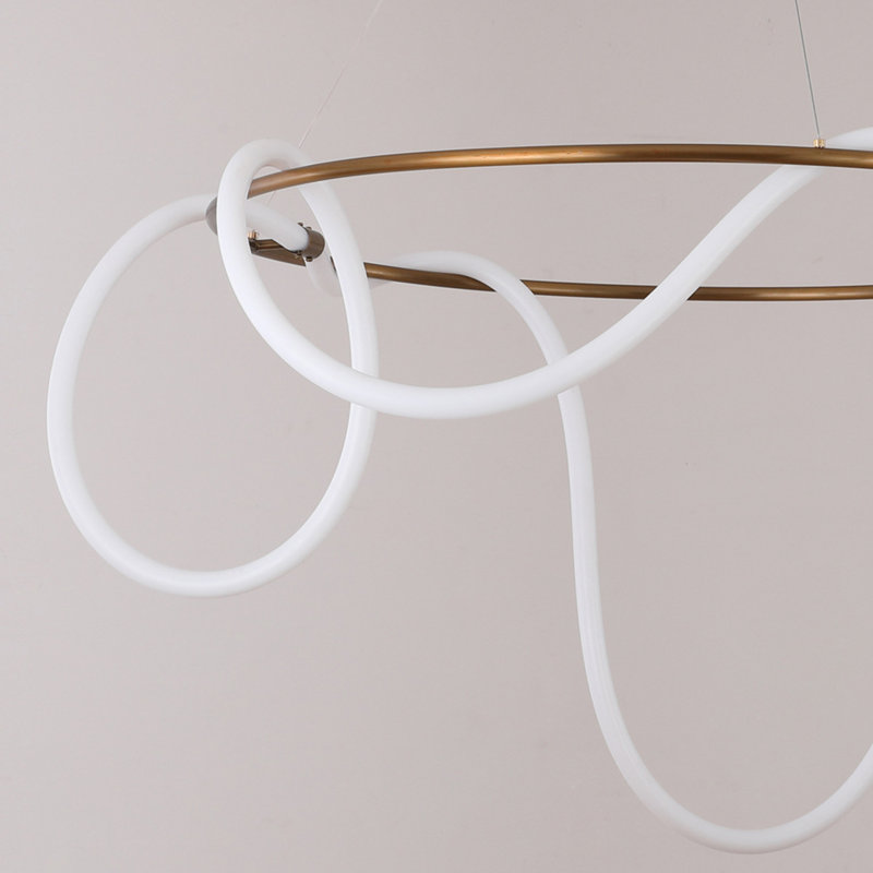 1 - Light Iron Art + Silicone Tube LED Unique/Statement Pendant, 47.2" H x 24" W x 24" D