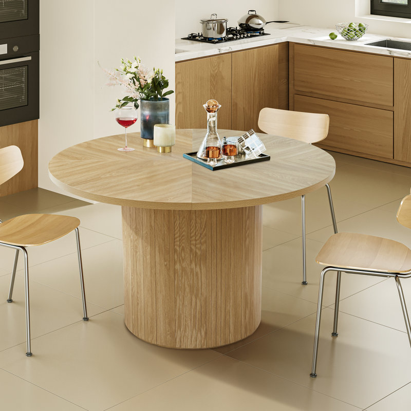 Cuji 47'' Round Pedestal Dining Table, Natural