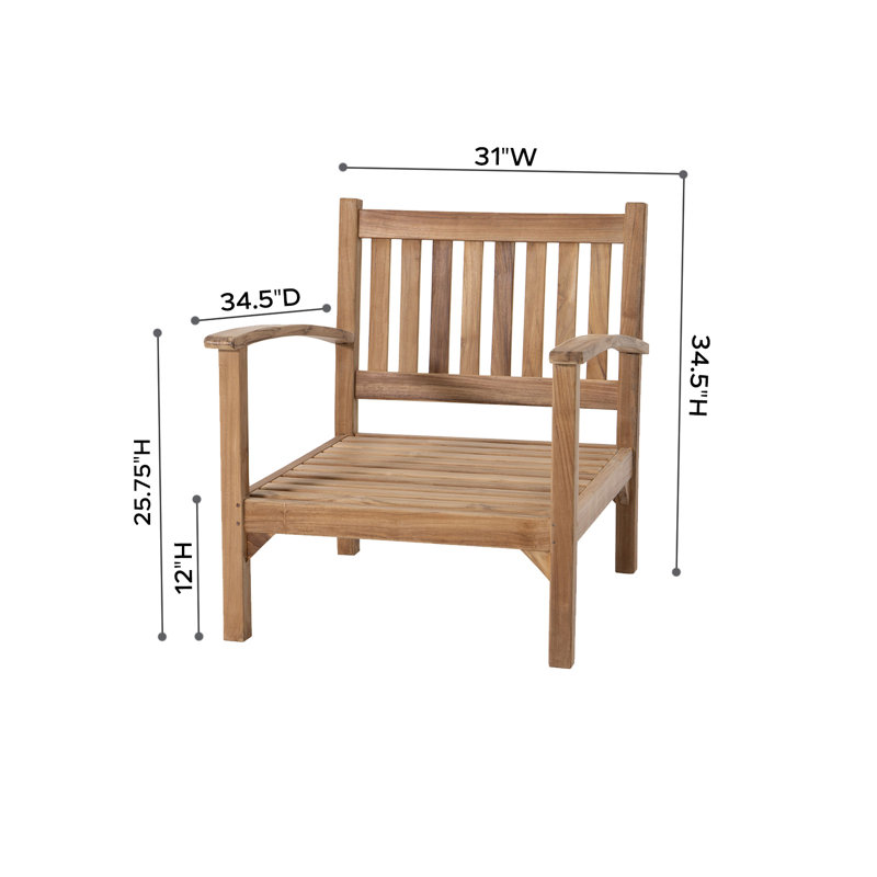 Huntington 7 Piece Teak Sofa Seating Group with Sunbrella Cushions, Granite Sunbrella®