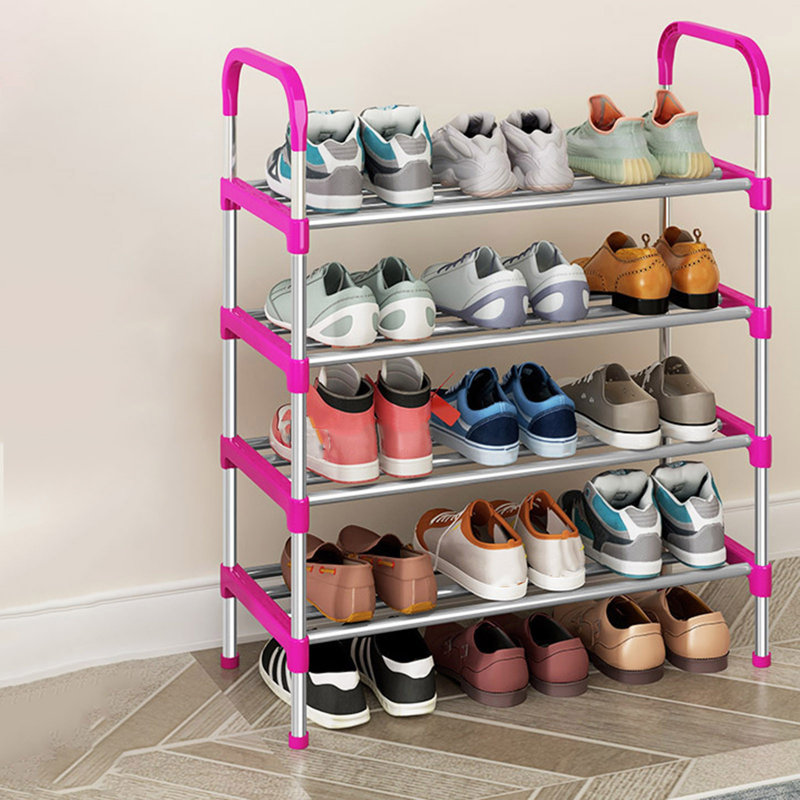 Shoe Rack-multi-layer- Economical Entrance Assembly-multifunctional Plastic-4-layer Storage-wrought Iron Dormitory Storage Rack