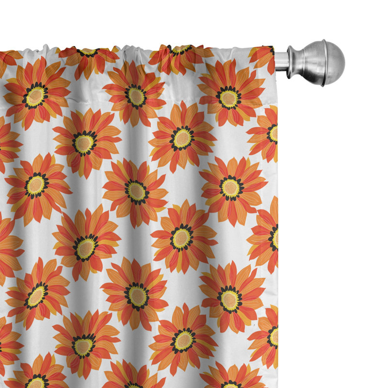 Dahlia Floral Semi-Sheer Rod Pocket Sliding Panel, 28" x 63"