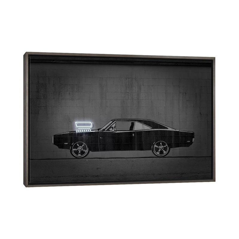 Impression d’art graphique « charger » par octave Mielu, Pas de tapis, H 32 po x l 48 po x 1,5 po