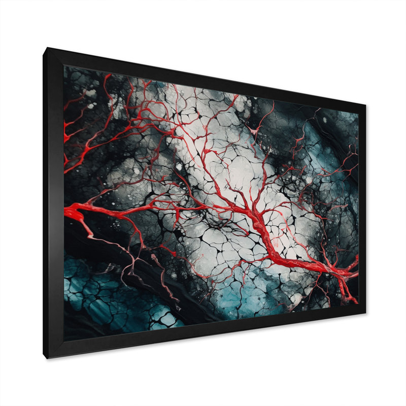 Encre liquide Chaz Blue Red Captivating II, Cadre photo noir, H 30 po x l 40 po x P 1,5 po