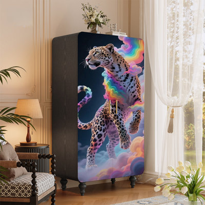 French dopamine solid wood wardrobe