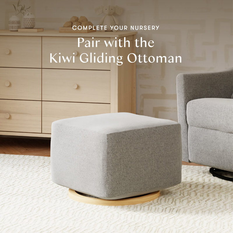 Kiwi Electronic Swivel Reclining Glider, Performance Gray Eco-Weave