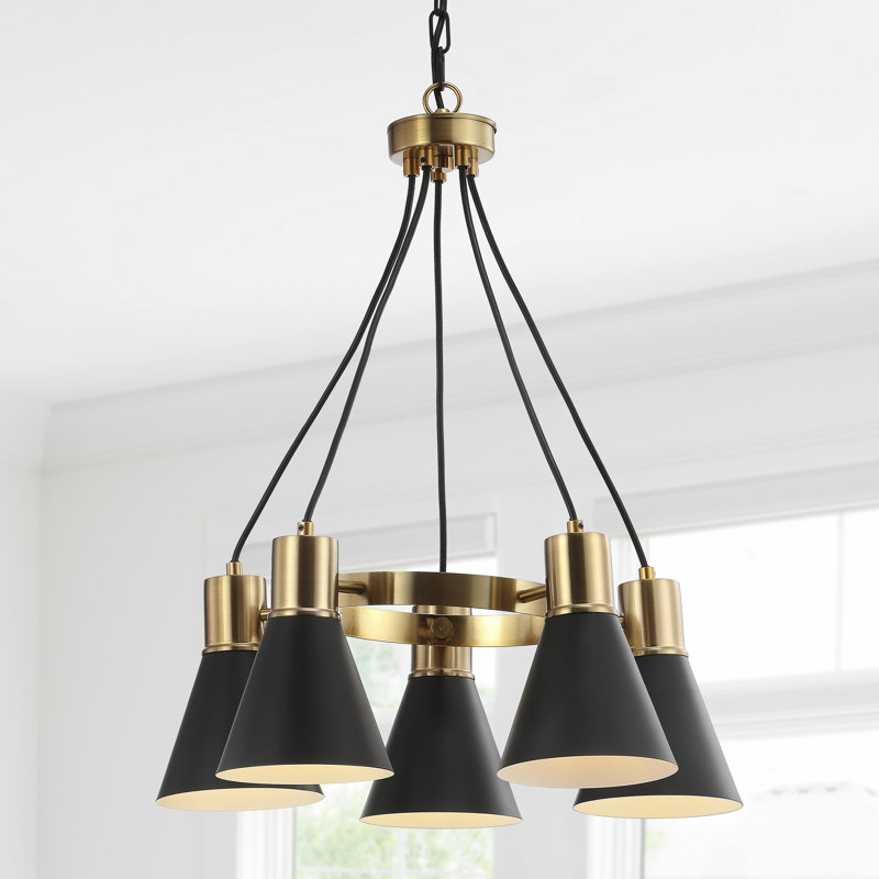 Grundy 5 - Light Shaded Wagon Wheel Pendant