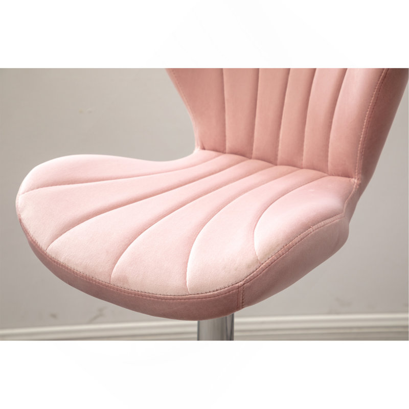 Ellston Upholstered Adjustable Swivel Barstools In Pink, Set Of 2