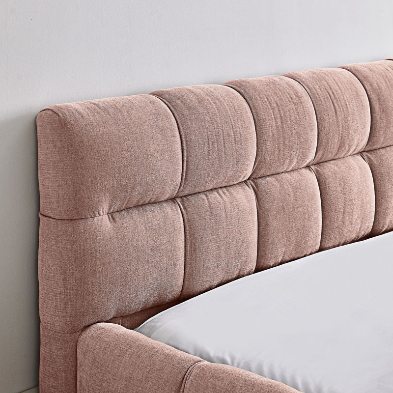 Lit plateforme tapissier, Grand lit, Rose
