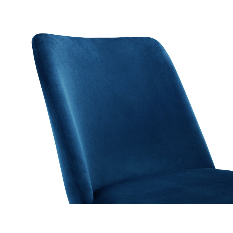 Gerson 127cm H Velvet Upholstered Side Chair in Blue, Blue
