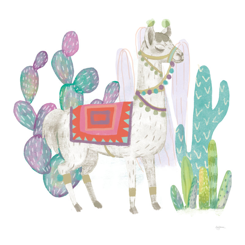 Lovely Llamas V V2 On White by Mary Urban - Wrapped Canvas Painting, 51cm H x 51cm W x 3.8cm D