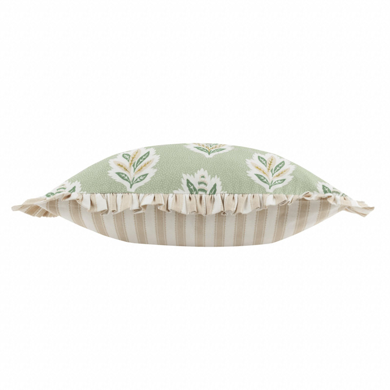 Sessile Leaf Floral Green Square Cushion Cover